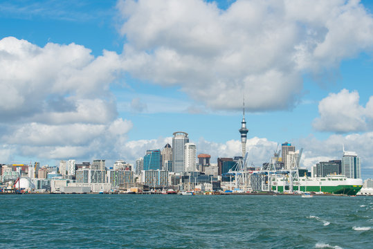 Auckland the city of sails view from Devonport island, North Island, New Zealand.