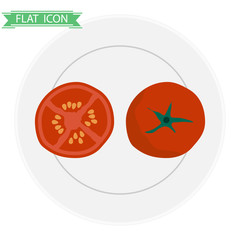 Tomato on a plate
