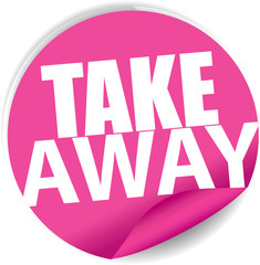Take away pink Label, Sign, stickers and symbol.