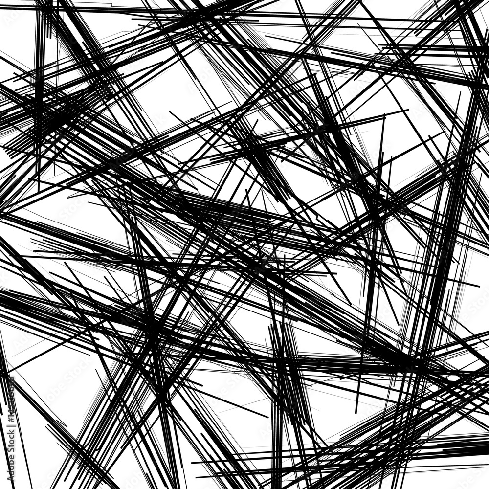 Poster Chaotic texture with zigzag lines. Rough random pattern