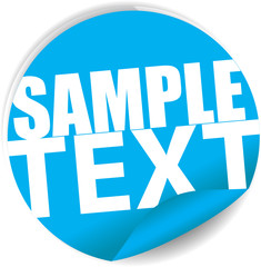 Sample text blue Label, Sign, stickers and symbol.