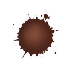 Set of chocolate drop circle or blots on white background