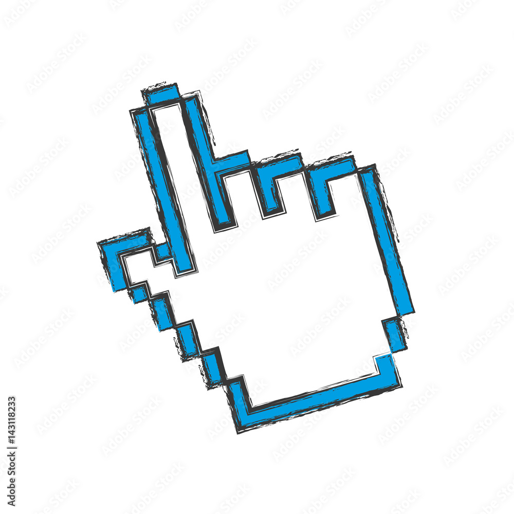 Poster hand pointer computer vector icon illustration graphic design