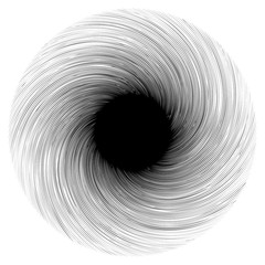 Geometryczny kanciasty kształt spirali. Wiruj, wiruj z teksturowanymi koncentrycznymi liniami. - 143119047