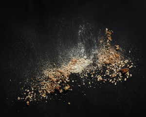 Sprinkled flour over background