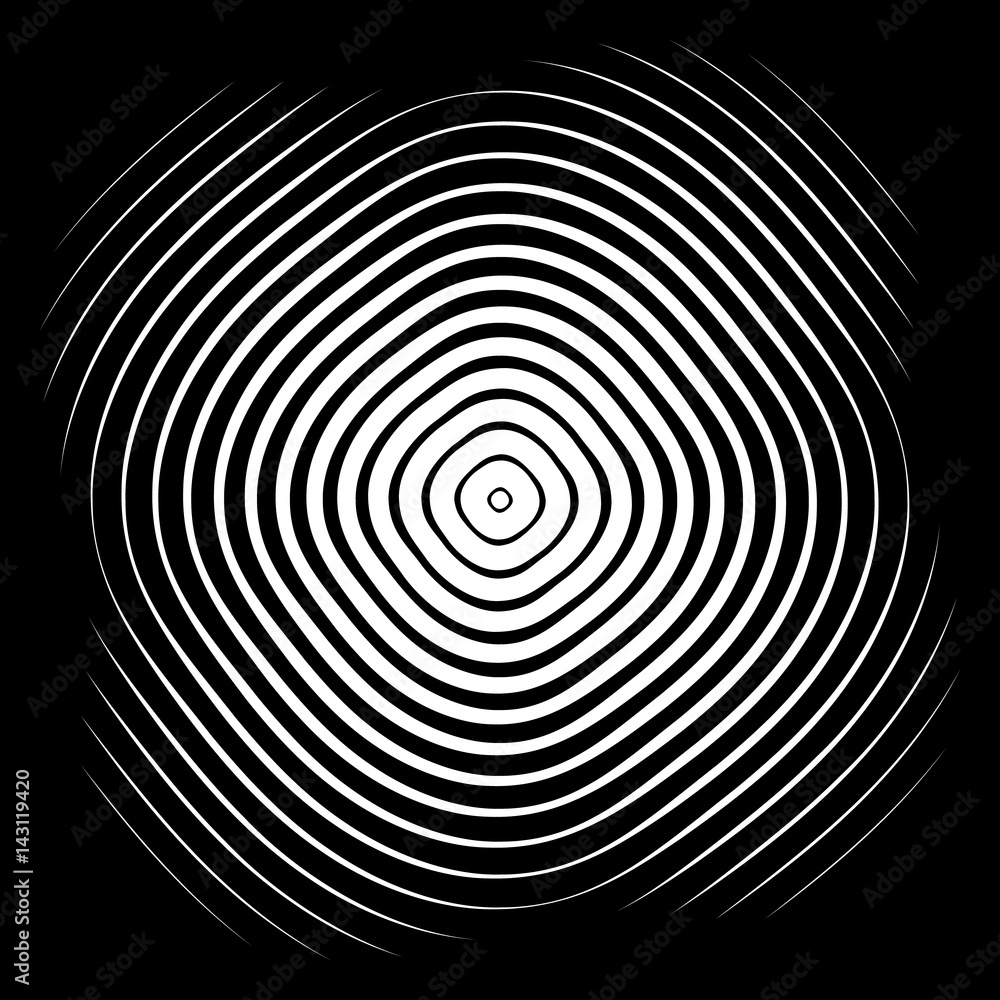 Aufkleber concentric rings, circles circular geometric pattern. abstract monochrome texture / pattern