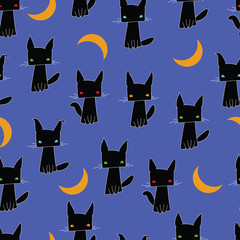 Background black cat and moon