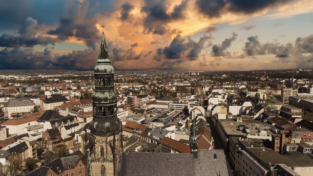 Zwickau aerial view old town germany