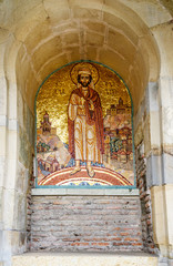 Fototapeta na wymiar Mosaic icon in Church of St. Abo Tbilisi in Tbilisi Georgia