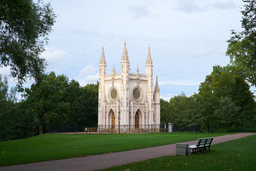 Gothic chapel in Peterhof. Petersburg.