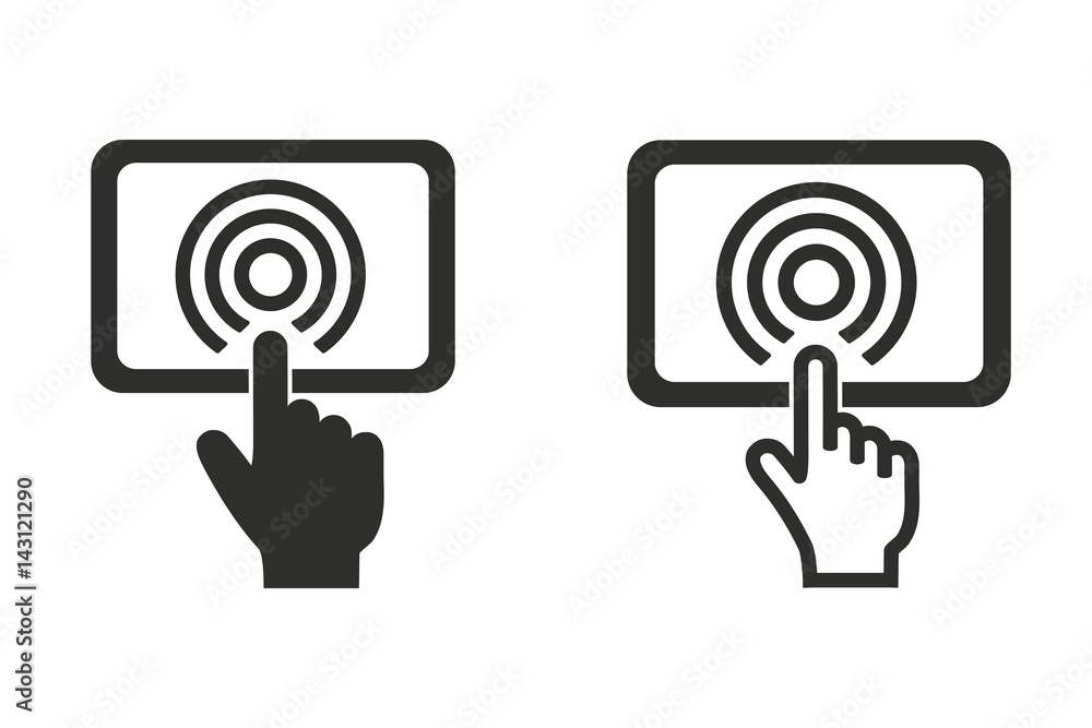 Poster digital interaction - vector icon.