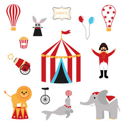 Cute set of circus elements