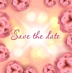 Wedding greating card, save the date, beautiful vector flowers.
