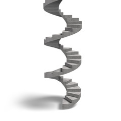 Concrete spiral staircase, 3D illustration