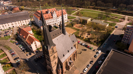 Zwickau aerial view old town germany