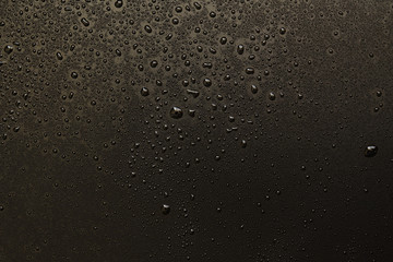 water drops on black background. Macro.