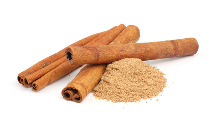 cinnamon isolated on white background