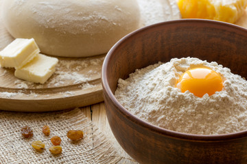 Ingredients for cooking dough, sweet baking.