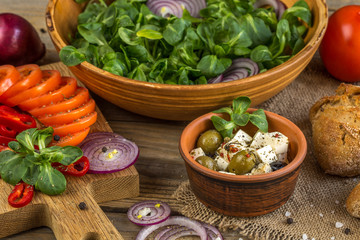 Ingredients for cooking salad