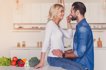 Couple in kitchen