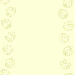 Soft pastel yellow background with Easter eggs
