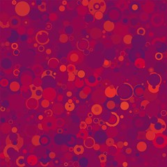 Abstract colorful background from different circles. Random placed spheres. Vector illustration