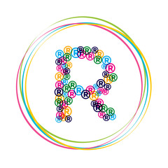 Abstract infringement symbol of reserved