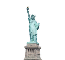 Statue of Liberty isolated on white clipping path insidein New York City, USA © tampatra