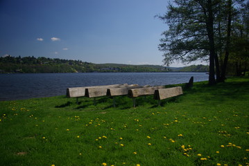 Benches at the lake