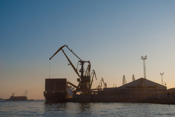 Fototapeta na wymiar Industrial port. silhouette