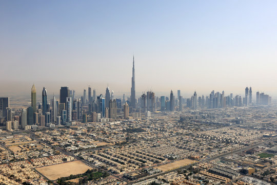 Dubai Skyline Burj Khalifa Downtown Luftaufnahme Luftbild