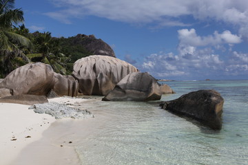 Bacardi Beach La Digue Seychellen Seychelles anse source d'argent