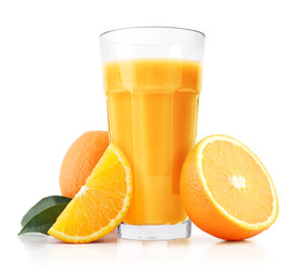 Orange juice and slices
