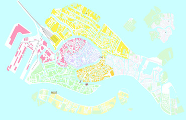 Venice color vector map
