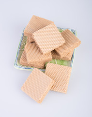 wafer or wafer biscuit on the background.