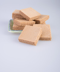 wafer or wafer biscuit on the background.