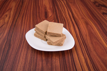 wafer or wafer biscuit on the background.