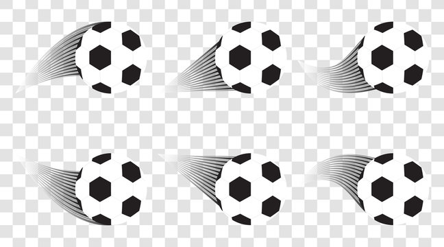 Set of Soccer balls. Football shot. Goal. Sport vector design template.