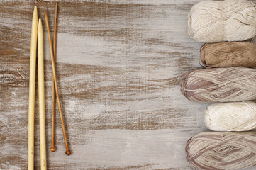 Cotton and linen yarn with needles