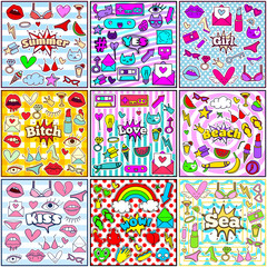 Cute Chic Fashion Summer Patch Badges Sets