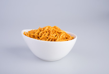 murukku or traditional indian snack chakli and chakali on background.