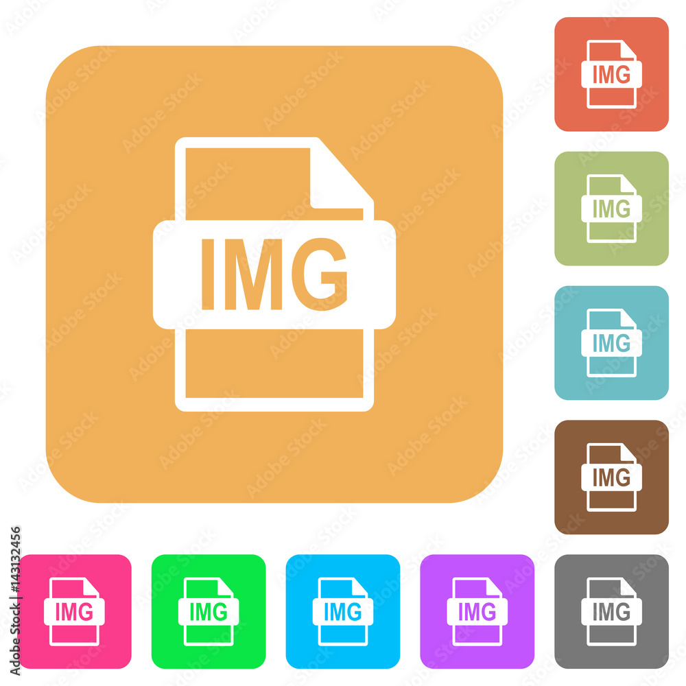 Poster img file format rounded square flat icons