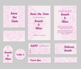 wedding invitation floral template collection