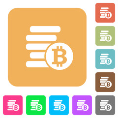 Bitcoins rounded square flat icons