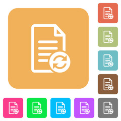 Refresh document rounded square flat icons