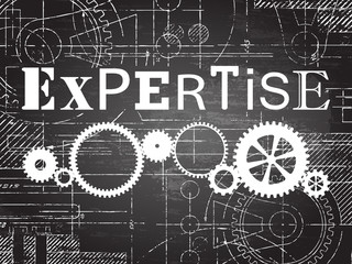 Fototapeta premium Expertise Blackboard Tech Drawing