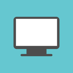 Monitor on a turquoise background.EPS 10