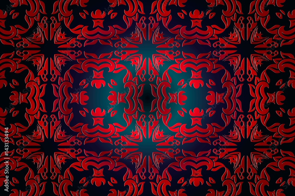 Poster abstract seamless background vintage openwork pattern of red on a black background