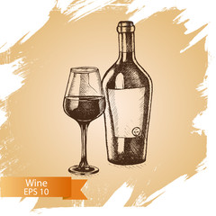 Vector illustration sketch a wine.