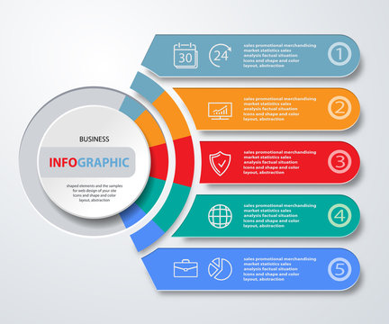 Infographics web marketing icons for layout, diagram, annual report, design. Business concept options. Illustration vector.